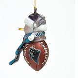 Carolina Panthers NFL Striped Acrylic Snowman Ornament (3)