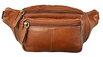 Visconti Classic Waist Pack / Pouch/ Fanny Pak / Bumbag made of Genuine Quality Leather (Brown)
