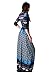 On Trend Paris Dress Blue Paisley Bohemian 3/4 Sleeve Long Maxi Dress