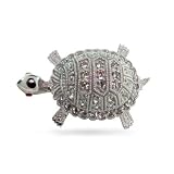 Sterling Silver Diamond Cubic Zirconia Turtle Pin
