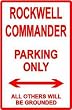 ROCKWELL COMMANDER PARKING sign flight