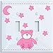 Double Toggle Pink Teddy Bear Light Switch Plate with Pink Moon and Stars / Teddy Bear Nursery Decor (Double Toggle)