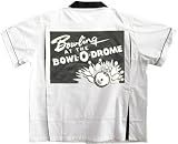 Bowl-O-Drome Bowling Shirt White & Black Classic