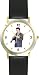 Clarinet Player or Clarinetist Classical Musician - WATCHBUDDY® DELUXE TWO-TONE THEME WATCH - Arabic Numbers - Black Leather Strap-Size-Large ( Men's Size or Jumbo Women's Size )