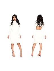 Sexy Polyester/Spandex Lace Backless Long Sleeves Turtleneck Bandage Dress/Club Dress/Party Dress 