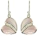 Silver Ladies Pink Mother Of Pearl Heart With Cubic Zirconia Inset Drop Earrings