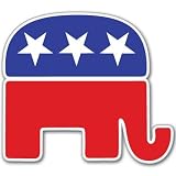 Republican Party political bumper sticker decal 4" x 4"