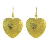 Gold Tone Paisley Heart Disc Earrings