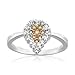 Champagne Diamond Teardrop Ring 1/2ctw