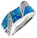 Freeform Synthetic Opal Ring in Sterling Silver with CZ