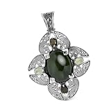 Carolyn Pollack Sterling Silver Nephrite Jade Gorgeous Greens 4-Leaf Pendant Enhancer