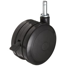 RWM Casters TwinWheel Stem Caster, Swivel with Brake, Grip Ring Stem, Nylon Wheel, 220 lbs Capacity, 4" Wheel Dia, 17/20" Wheel Width, 4-1/4" Mount Height, 7/16" Stem Dia, 1" Stem Height