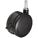 RWM Casters TwinWheel Stem Caster, Swivel with Brake, Grip Ring Stem, Nylon Wheel, 220 lbs Capacity, 4" Wheel Dia, 17/20" Wheel Width, 4-1/4" Mount Height, 7/16" Stem Dia, 1" Stem Height