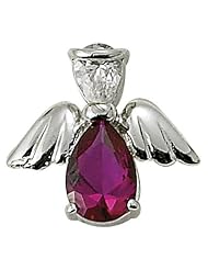 Sterling Silver July Ruby Birthstone Angel Wing Pin Birthstone Jewelry Birthstone Angel Wing Pins Gift Boxed