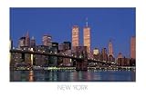 Brooklyn Bridge and Downtown Manhattan, New York at dawn by Kamran
Shaukat. Size 31.07 inches width by 18.64 inches height. High
Quality Art Poster Print