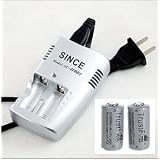 TrustFire/Ultrafire PROTECTED 3.6V Lithium Rechargeable CR123 Batteries and Auto Shut-off Charger - PROTECTED BATTERY!