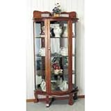American Heritage Wood Curio with Curved Glass