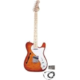 Pyle-Pro PGE75 Professional 42 Semi Hollow Deluxe Sunburst Mahogany Electric Guitar