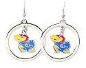 Kansas Jayhawks - NCAA Floating Logo Hoop Earrings
