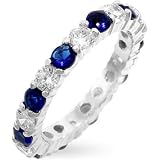WOMEN'S RINGS STERLING SILVER & VERMEIL W/COLORED CZ - Mini Jessica Band