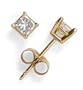 14k Yellow Gold Princess Cut Diamond Stud Earrings (1/4ct tw, J, I)