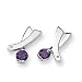 Diamond & Amethyst Sterling Silver Earrings