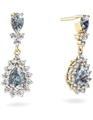 Genuine Aquamarine 14kt Yellow Gold Dangle Drop Earrings