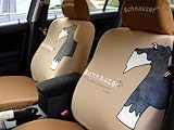 schnauzer the dog universal car seat cover - 10pcs full set...beige - FREE gift of Non-slip Dash Grip Pad mat
