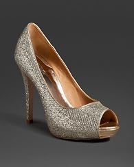 Huntley Glitter Peep Toe Pump