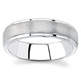Tungsten Carbide Men's Wedding Band in Stone Finish, 6mm