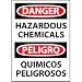 Bilingual Aluminum Sign - Danger Hazardous Chemicals
