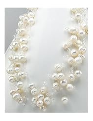 White (Natural) Fresh Water Pearls Necklace In Zinc