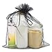 Brybelly 12 Large Black Organza Bags with Drawstrings (Large 12