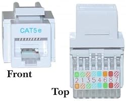 CAT5E, RJ45 Keystone Jack, Tooless, White Color