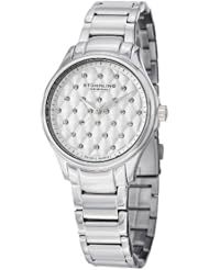 Stuhrling Original Womens Swiss Quartz Quilted Dial Swarvoski Crystals Watch