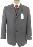 Review Calvin Klein  / Calvin Klein Mens Single Breasted 3 Button 3 Piece Solid Gray Wool Suit - Size 42S