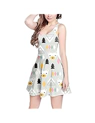 Polyester/Spandex Stretchy Winter Sleeveless Fit-and-Flare Skater Dress 