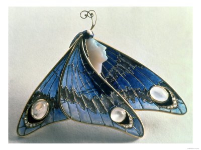 Art Nouveau Pendant in the Form a Butterfly, circa 1900 Giclee Poster Print, 18x24