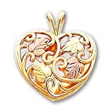 10k Black Hills Gold Scrolled Heart Pendant