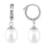 9-10 mm Freshwater Pearl Earrings in 14k White Gold