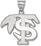 Florida State Seminoles Giant FS with Feather Pendant - Sterling Silver Jewelry