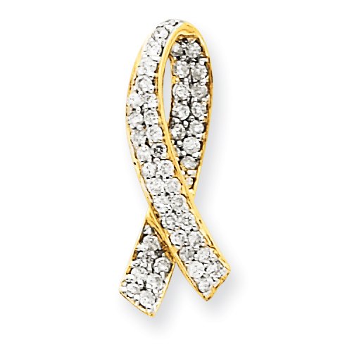14k Diamond Breast Cancer Awareness Pendant