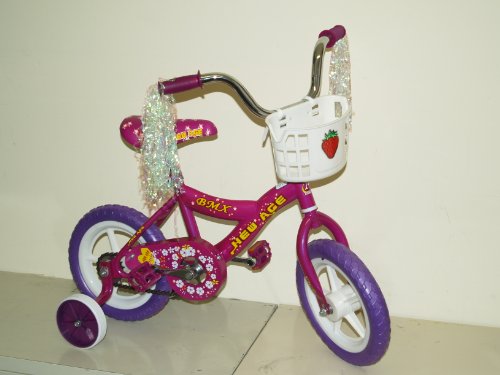 Children's Bicycle with Training Wheels (12-Inch Wheels) Purple & Pink