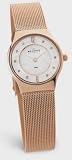 Skagen Womens Crystal Accented MOP Copper Mesh Watch #233XSRR