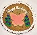 Gourmet Food : Scott's Cakes 1 lb. Chocolate Chip Cookie Cake with Pink and Yellow Sugar Butterfly Cookie