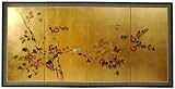 Unique Wedding Gifts - 36 x 72 Cherry Blossom Oriental Gold Leaf Wall Screen Painting