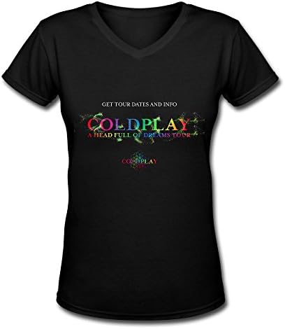 Coldplay A Head Full Of Dreams Tour 2016 V Neck T Shirt For Women Black