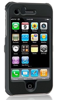 Apple iPhone 3G 3GS 2nd & 3rd Generation Black Rubber Feel Hard Case+Screen Protector