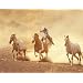 Cowboy Roping Horses Western Art Poster Print - 20