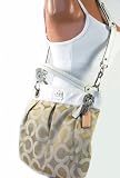 NEW AUTHENTIC COACH MADISON OP ART SATEEN CONVERTIBLE HIPPIE BAG (Khaki/White/Silver)